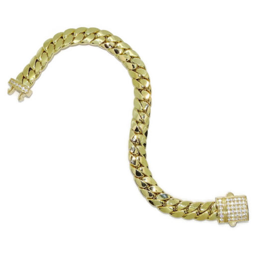 Elegante pulsera para hombre de oro amarillo de 18k de 22.00 cm de larga y 1.00 cm de ancha, modelo cubana. 23.25 gr de oro de 18k - Imagen 7